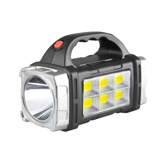 COB solar USB searchlight front view showing light panel