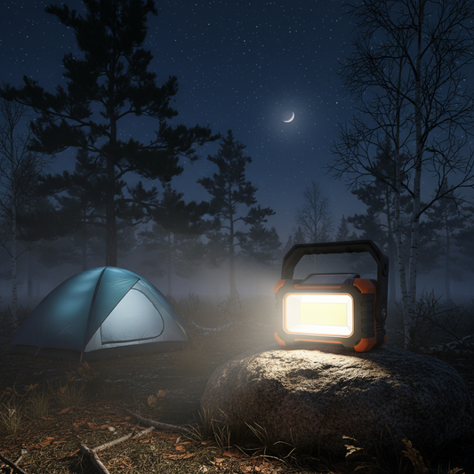 COB Solar Searchlight Camping Scene