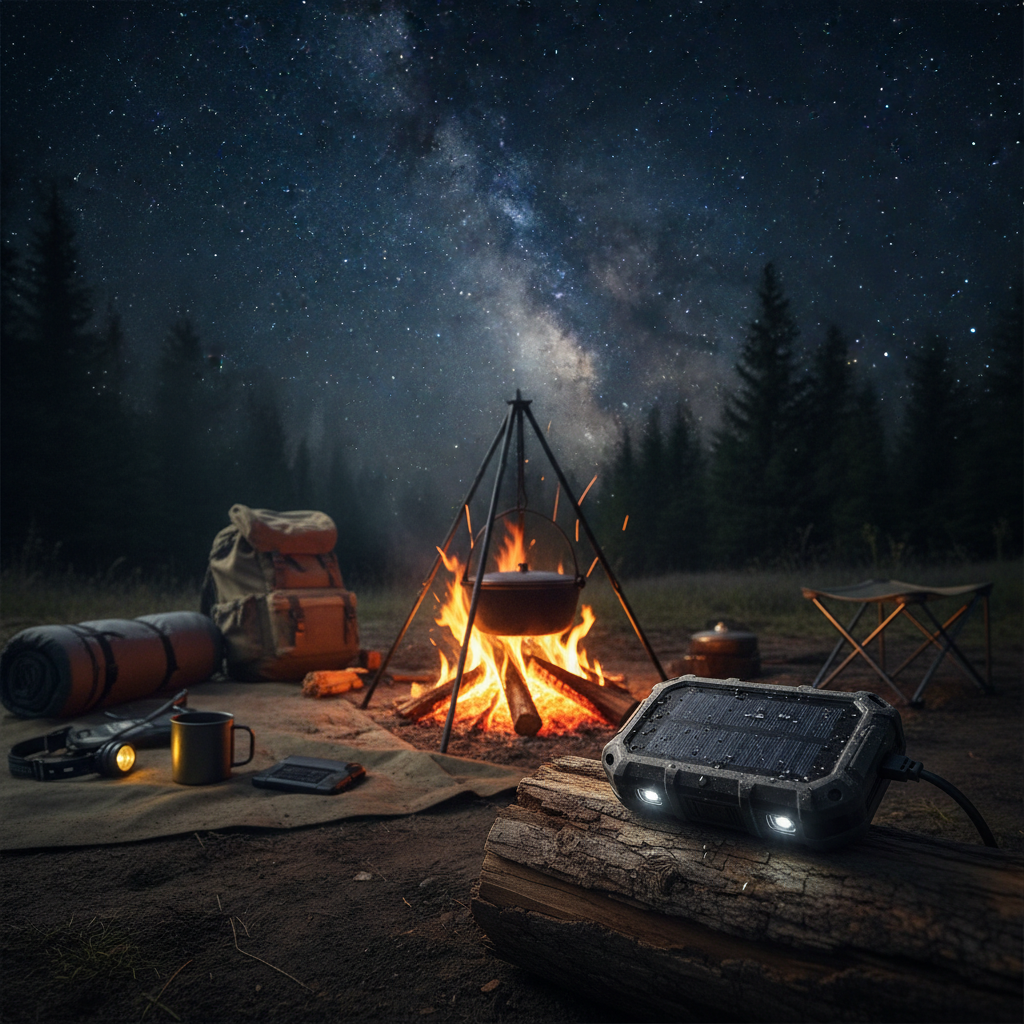 Solar Power Bank - Campfire Night